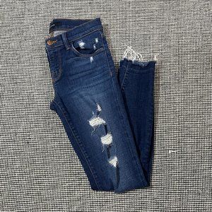 J Brand Low Rise Skinny Crop Demented Trouble (Indigo) Jeans